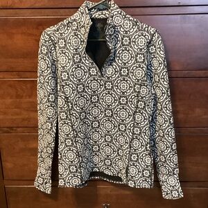 Hot Chillys Black and White Patterned Women's quarter zip